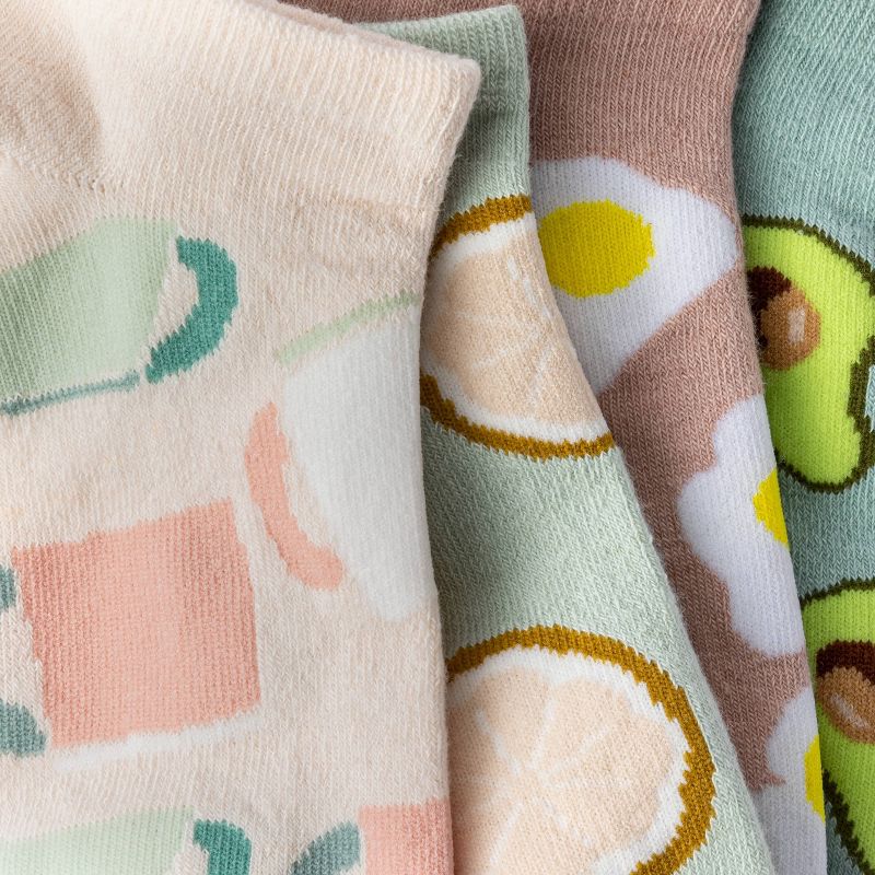 Women's Breakfast 10pk Low Cut Socks - Xhilaration™ Blue/Gray/Pink 4-10