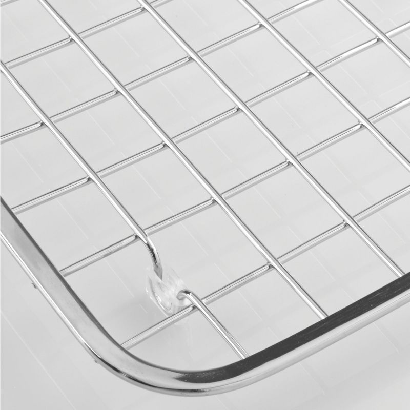 InterDesign Gia Stainless Steel Sink Grid with Drain Hole Regular Chrome