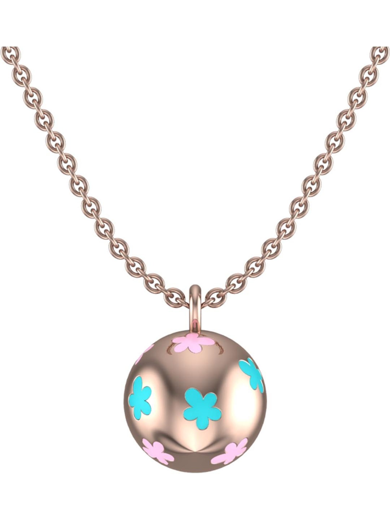 Praavy 92.5 Sterling Silver Flower Ball Necklace for Kids
