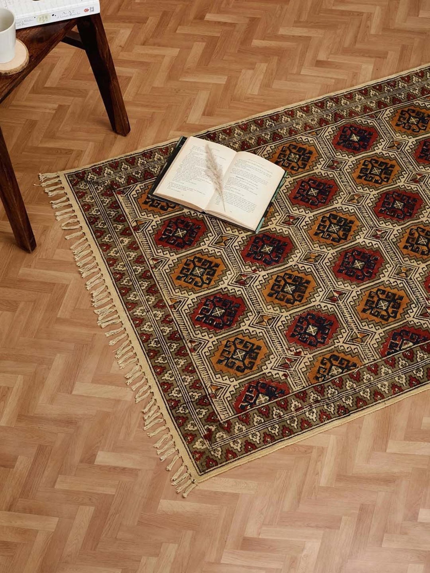 Fabindia Phool Multicolor Cotton Large Trisha Dhurrie