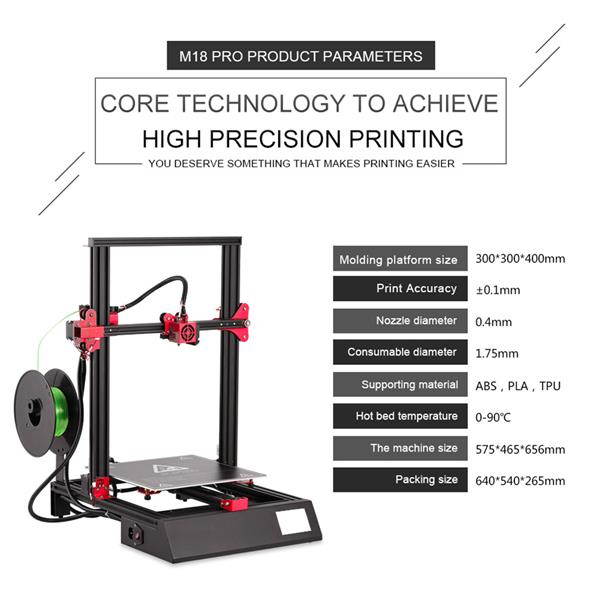 Greatlizard M18Pro 3.5 Inch Touch Screen Desktop 3D Printer Aluminum Heated Bed Auto Feeding Auto-leveling 3D Printer