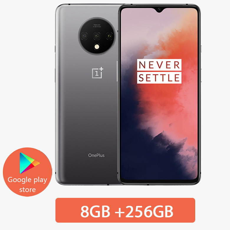 Original Global Version OnePlus 7T Fluid Display 6.55" AMOLED Screen 48MP Triple Cameras Dual-SIM 256GB/8GB Snapdragon 855+ 3800mAh Phone UFS 3.0 NFC Factory Unlocked