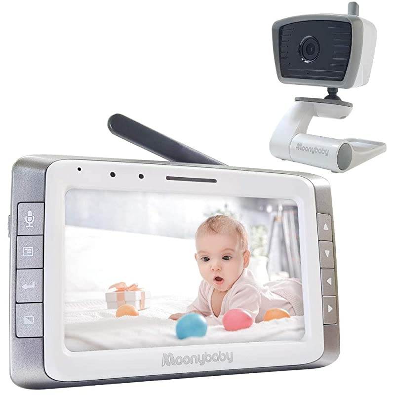 Trust 50 Video Baby Monitor with 5 Inches Large Screen Long Battery Life Long Range NonWiFi Auto Night Vision Talk Back Auto Scan Lullabies Power SavingVoice Activation and Zoom in