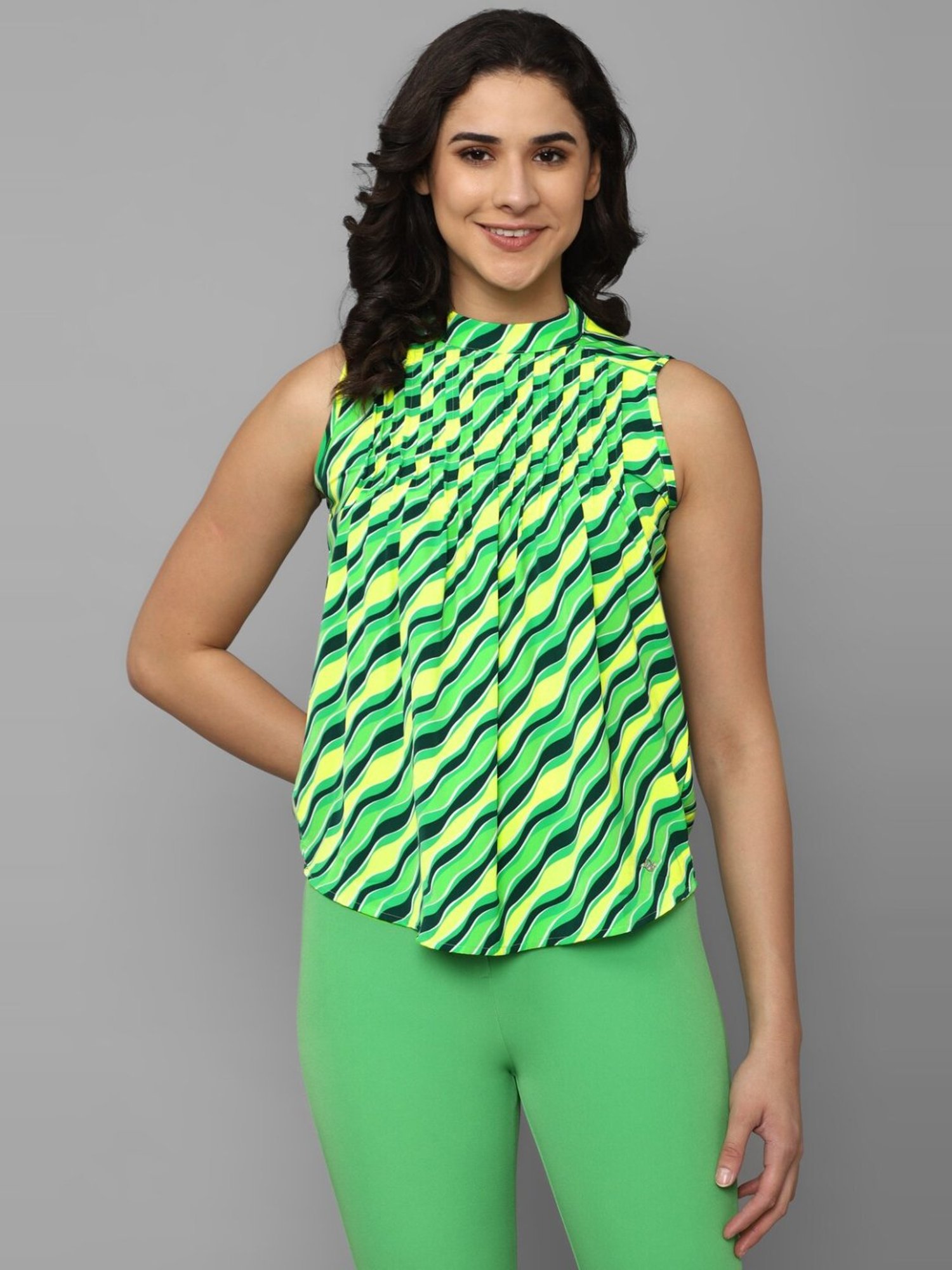 Allen Solly Green Printed Top