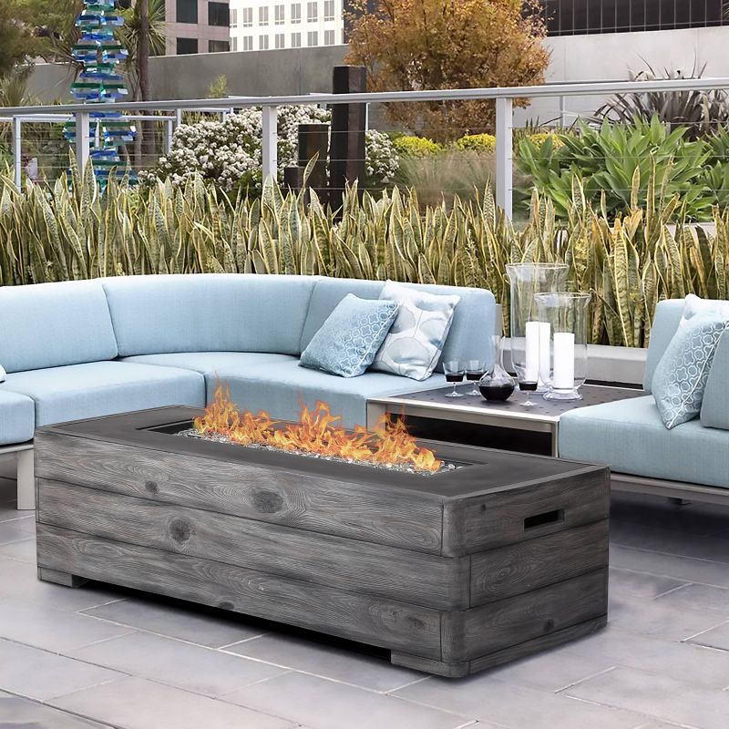 48" x 20" x 18.5" Rectangular Outdoor Propane Fire Pit Table - Gray - Vasagle