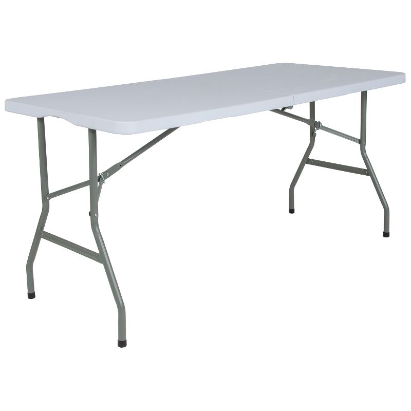 Flash Furniture 4.97-Foot Bi-Fold Granite White Plastic Folding Table