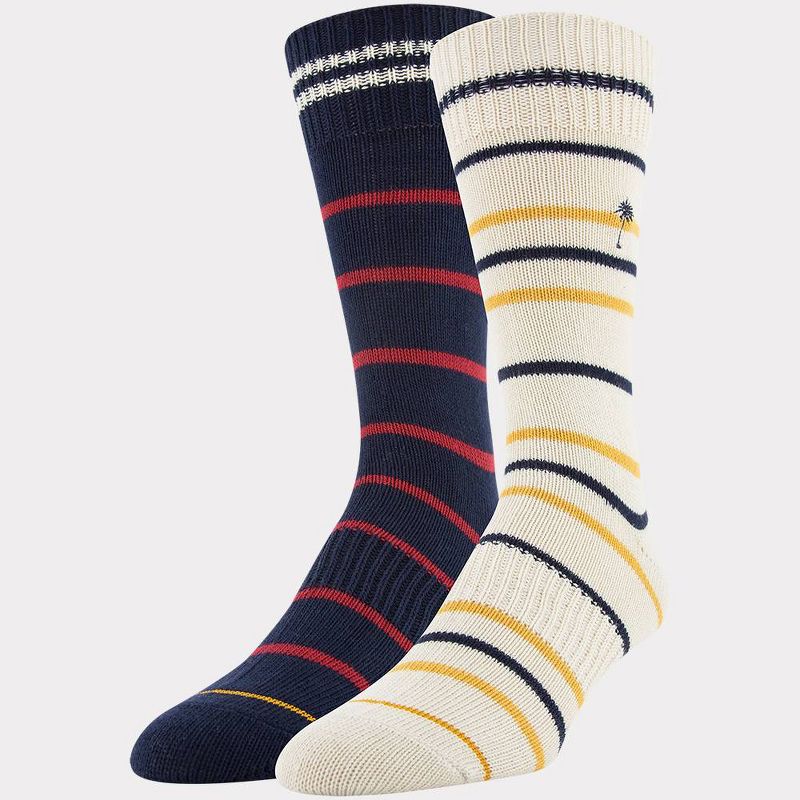 Signature Gold by GOLDTOE Men's Native Nomad Crew Caribou Stripe Socks 2pk - String 6-12.5