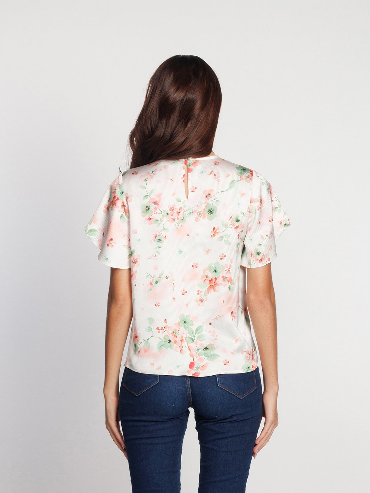 Zink London White Floral Print Top