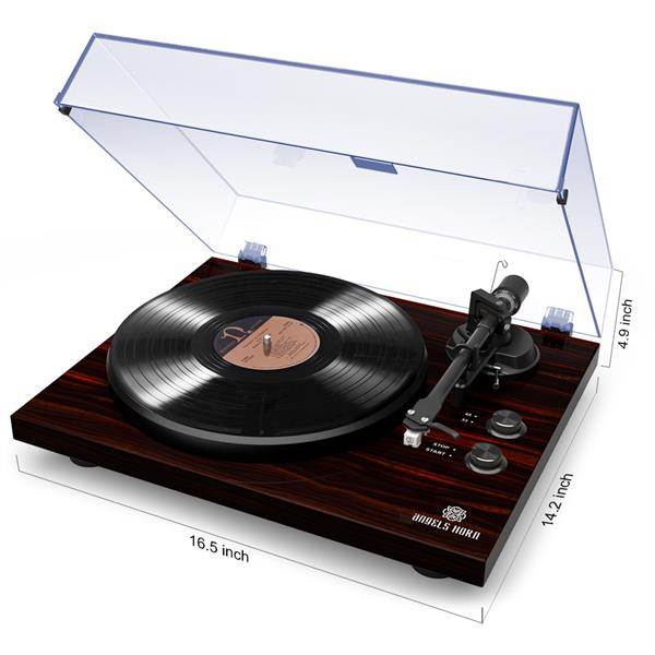 Record Player Stereo Turntable with Built-in 2-Speed Phono Preamp and Belt Drive