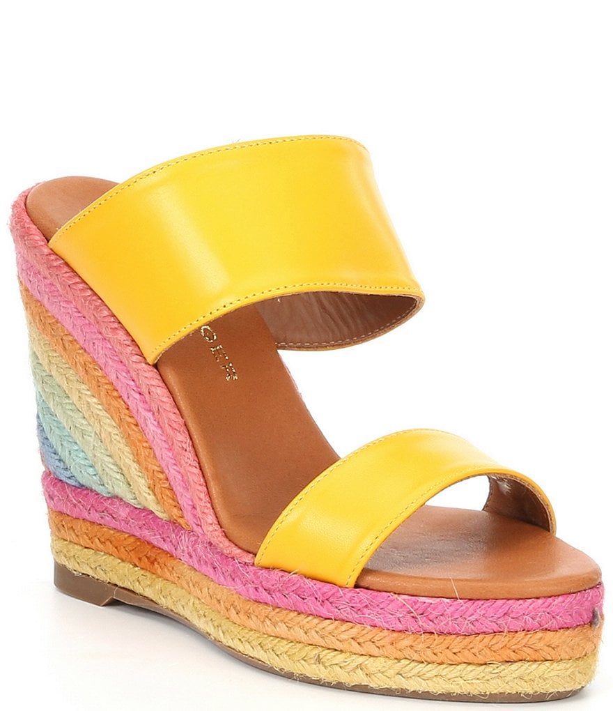 Kurt Geiger London Ariana Leather Rainbow Espadrille Wedges