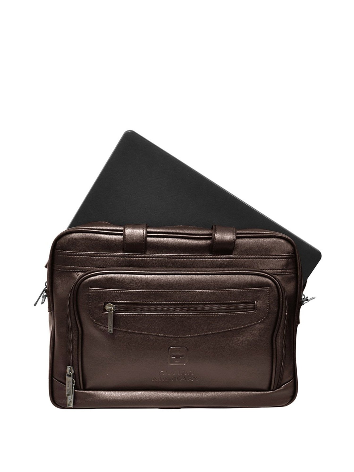 Swiss Military Brown Polyester Medium Messenger Handbag