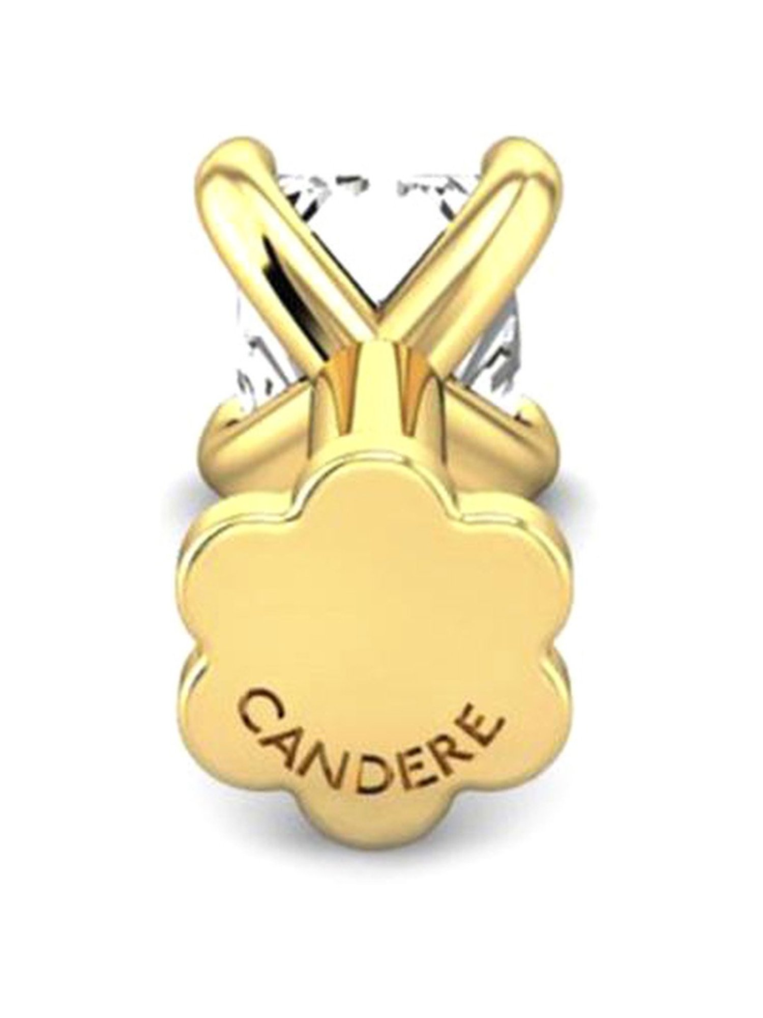 Candere by Kalyan Jewellers 18k Yellow Gold & Diamond Nosepin for Women