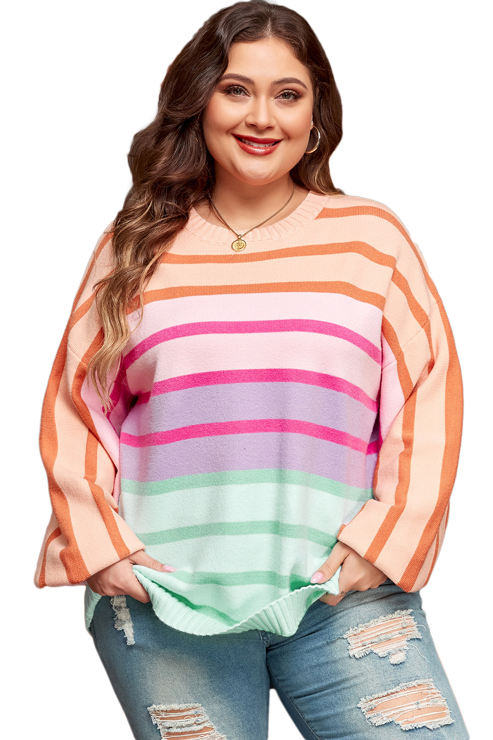 Bonbon Checkered Pattern Open Front Plus Size Cardigan