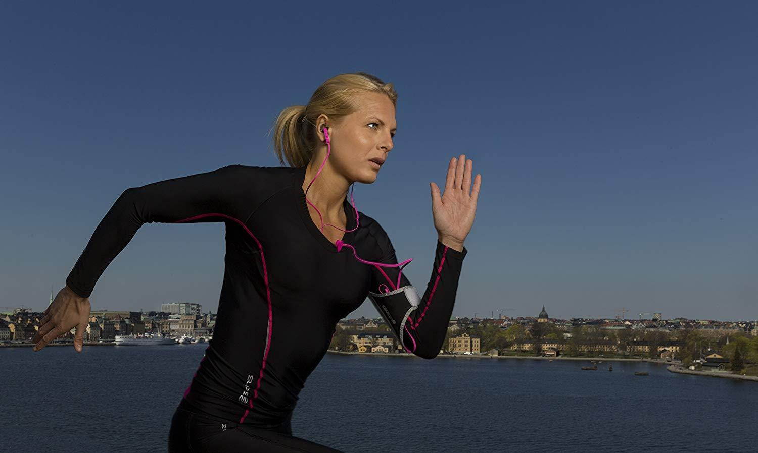 Urbanista Rio Sport Earphones with GoFit, Remote and Mic, Pink Panther/Pink