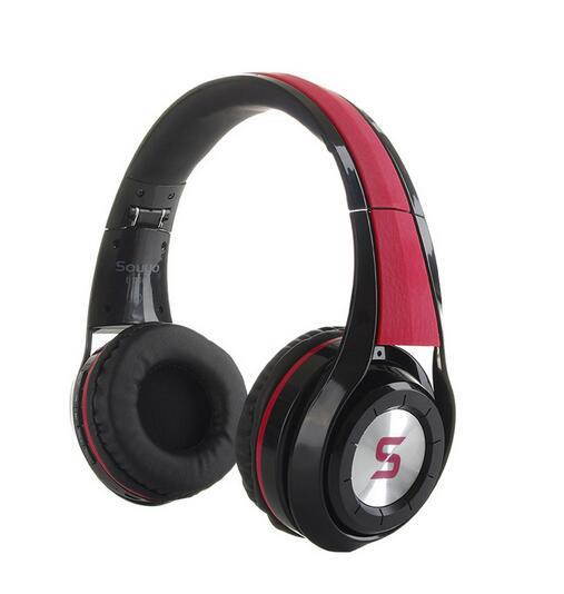 DPRUI Newest Headphones Bluetooth Headset Foldable Sports Headphone Adjustable Earphones with Microphone For PC mobile phone Mp3 (Red Black)