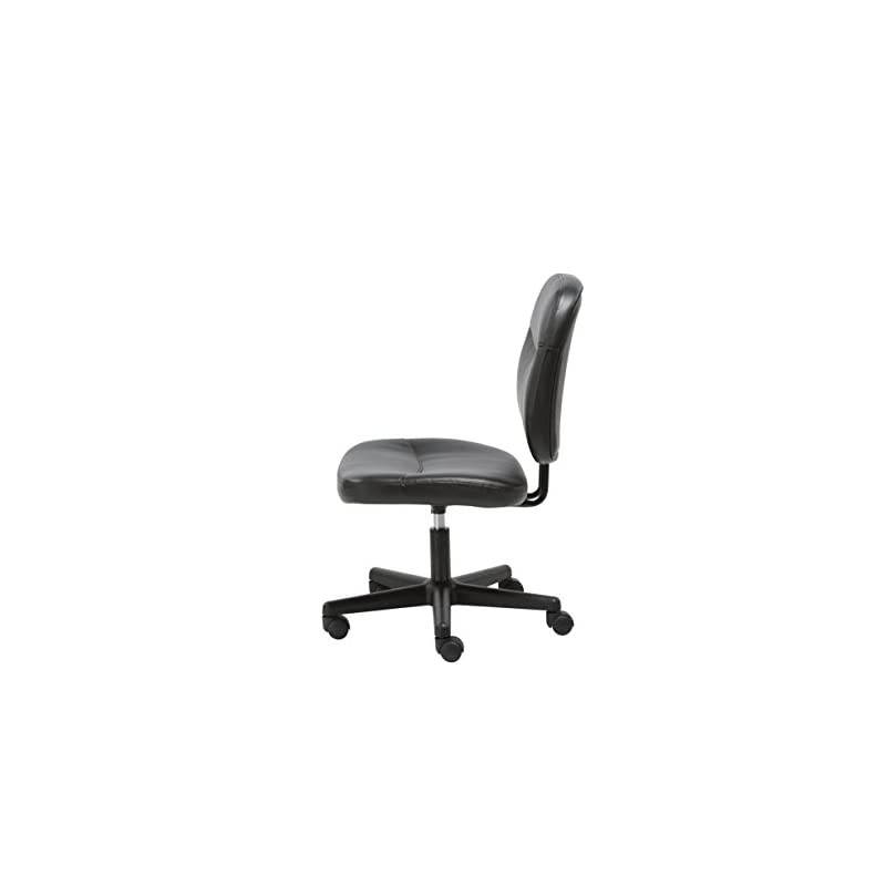 ESS Collection Armless Leather Desk Chair, in Black (ESS-6005-BLK)