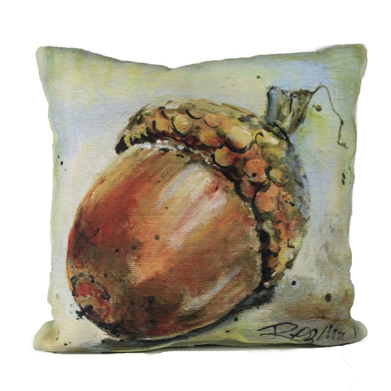 Fall 12.0" Squirrel And Acorn Indoor Outdoor  -  Decorative Pillow