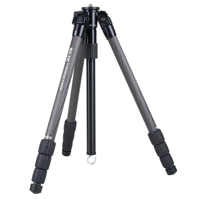 Slik PRO CF-734 Carbon Fiber Tripod, 4 Leg Sections, Extends to 64.9", Black