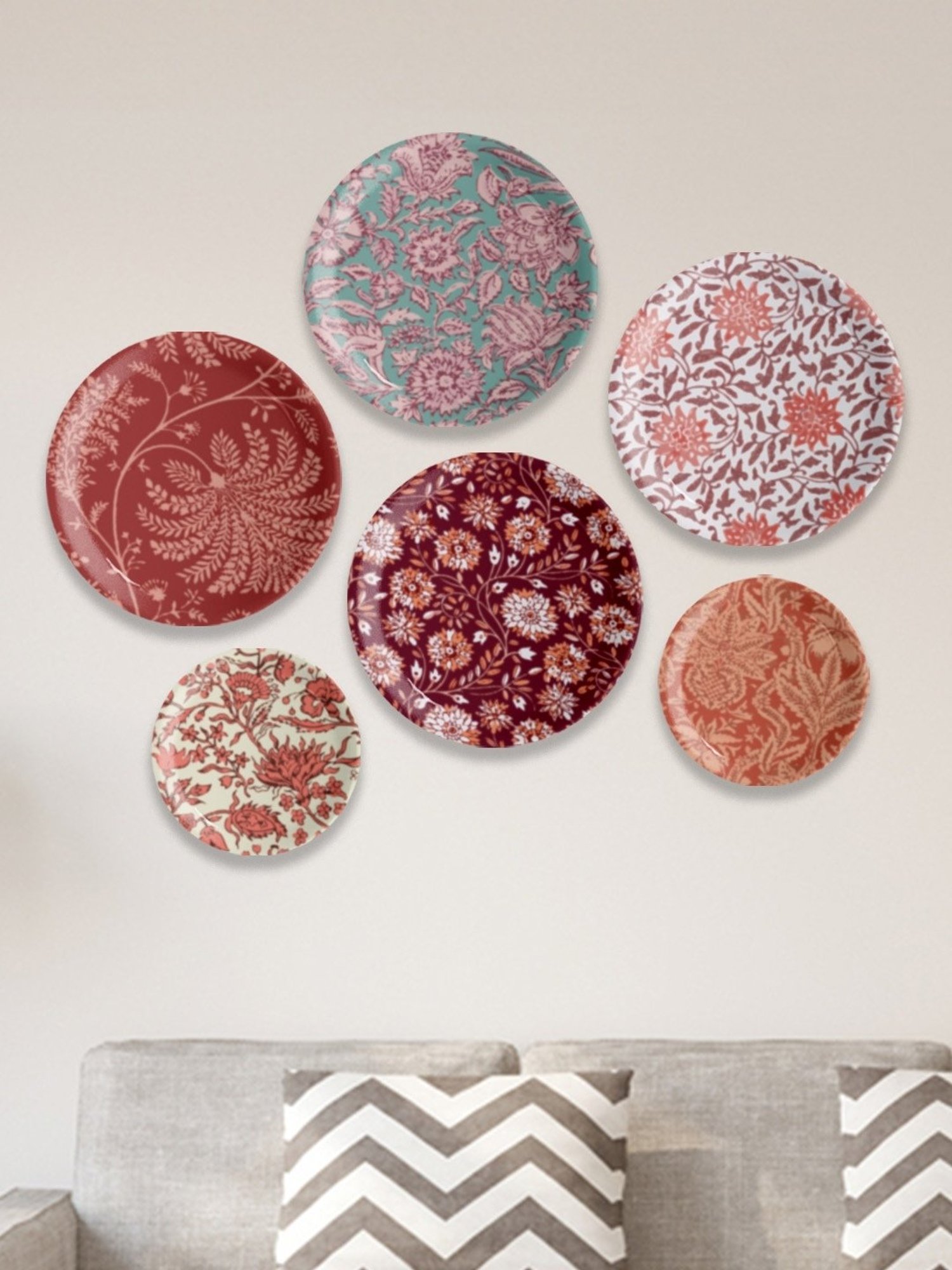 Nestroots Bohemian Floral Multicolor Porcelain Wall Plate