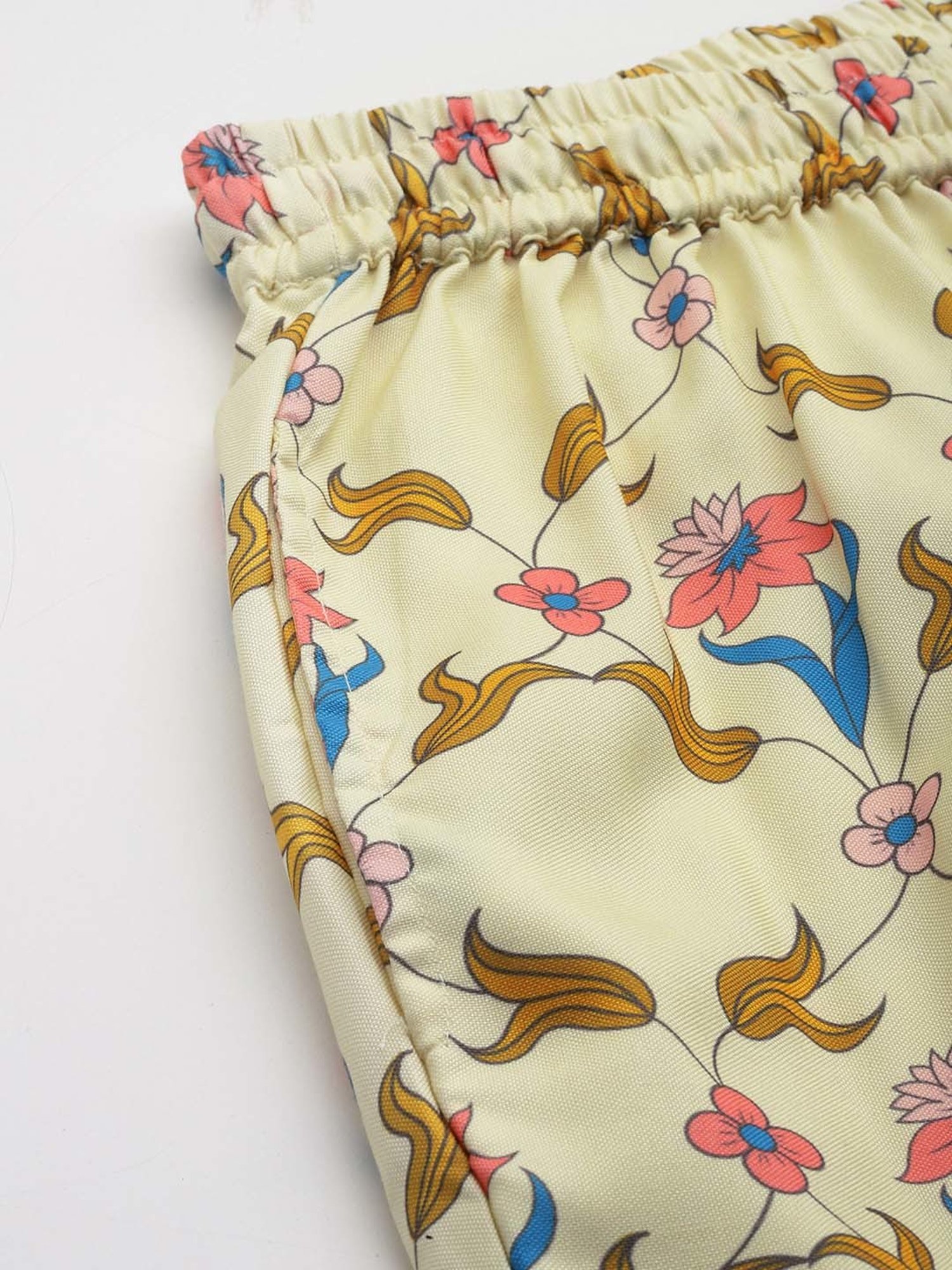 Prakrti Yellow Floral Print Top Pant Set