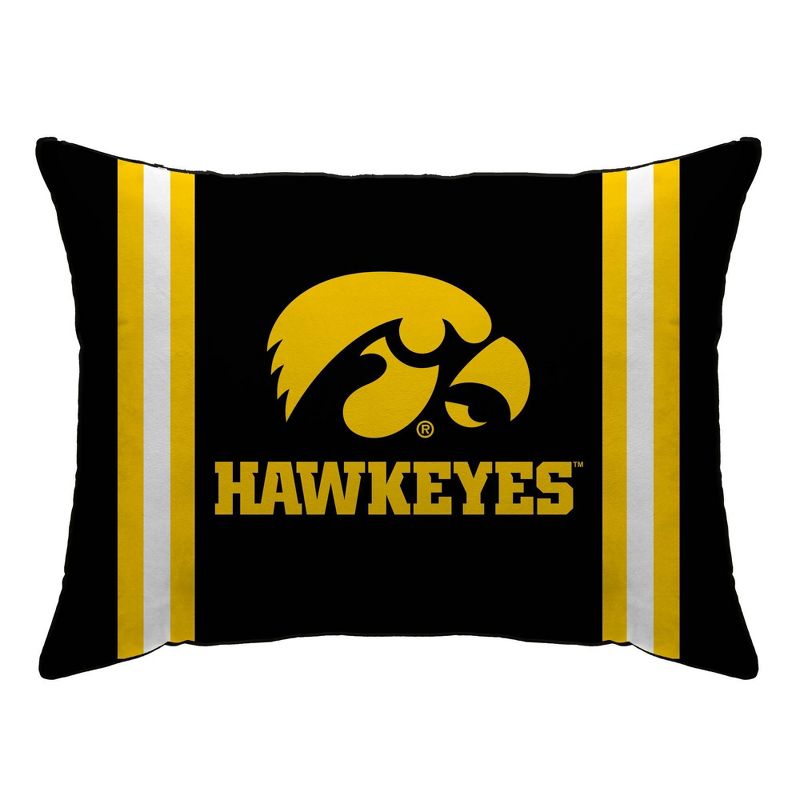 NCAA Iowa Hawkeyes Standard Stripe Logo Plush Bed Pillow