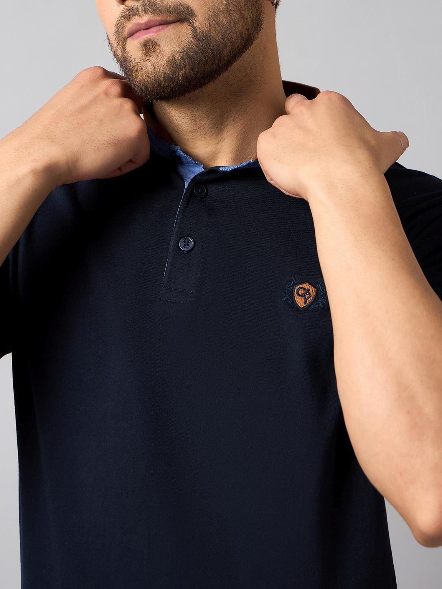 Club York Navy Regular Fit Henley T-Shirt