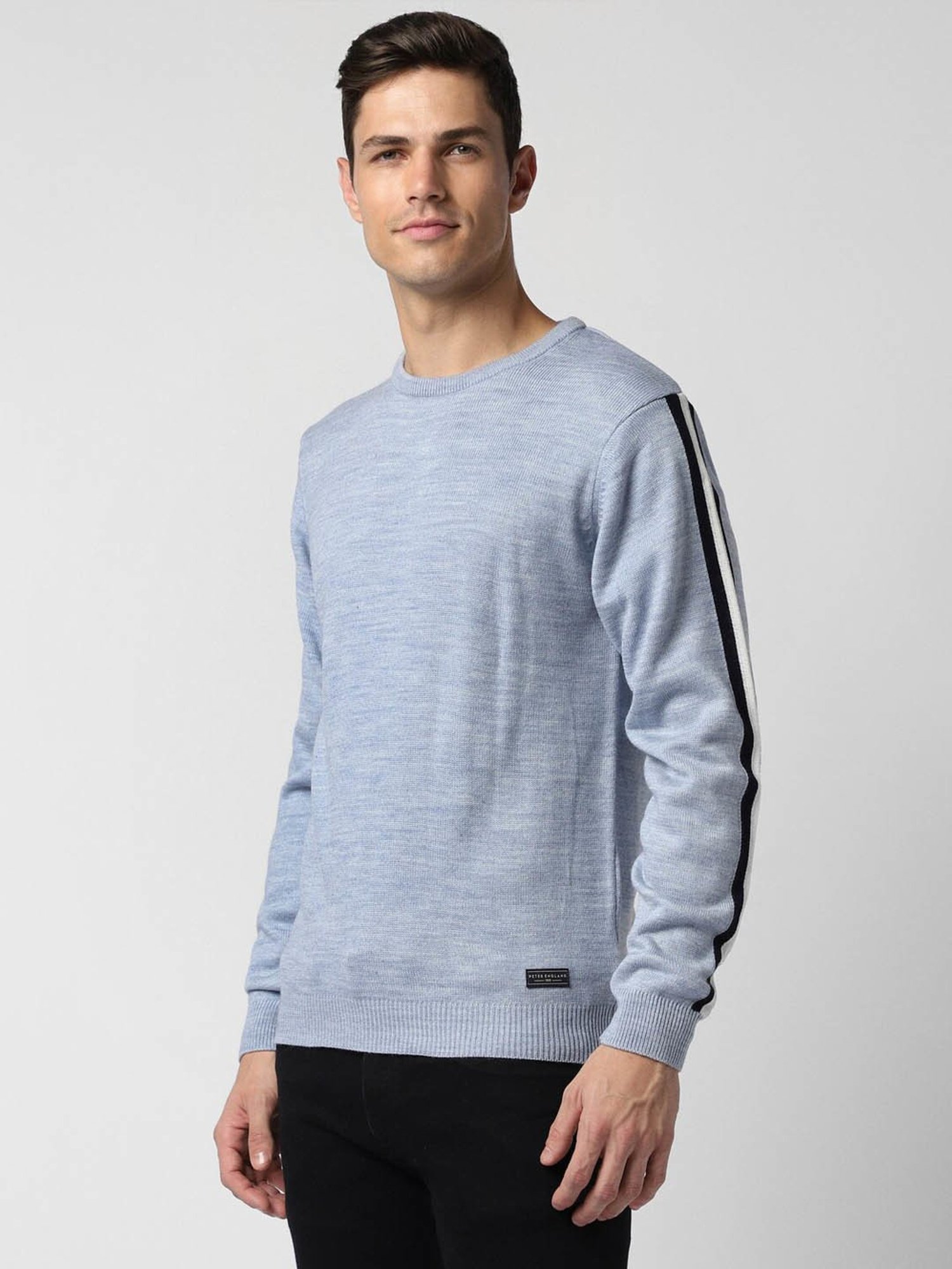 Peter England Casuals Blue Regular Fit Sweater