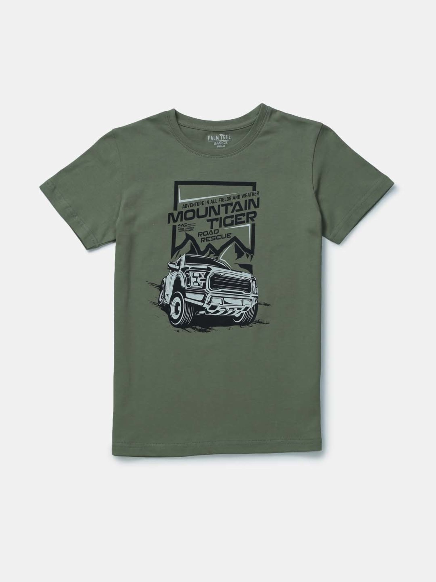 Palm Tree Kids Olive & Black Printed T-Shirt Set