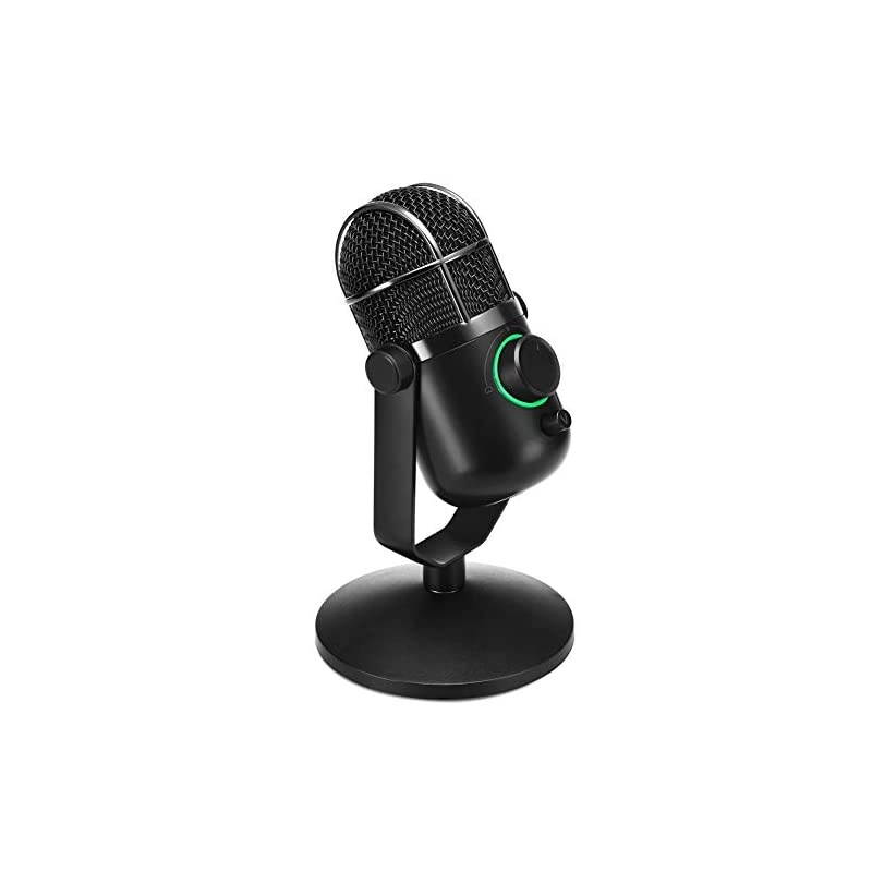 MDRILL Dome Professional USB Studio Condenser Microphone for ChattingSkypeYouTubeRecordingGamingPodcasting for iMac PC Laptop Desktop Windows Computer Black