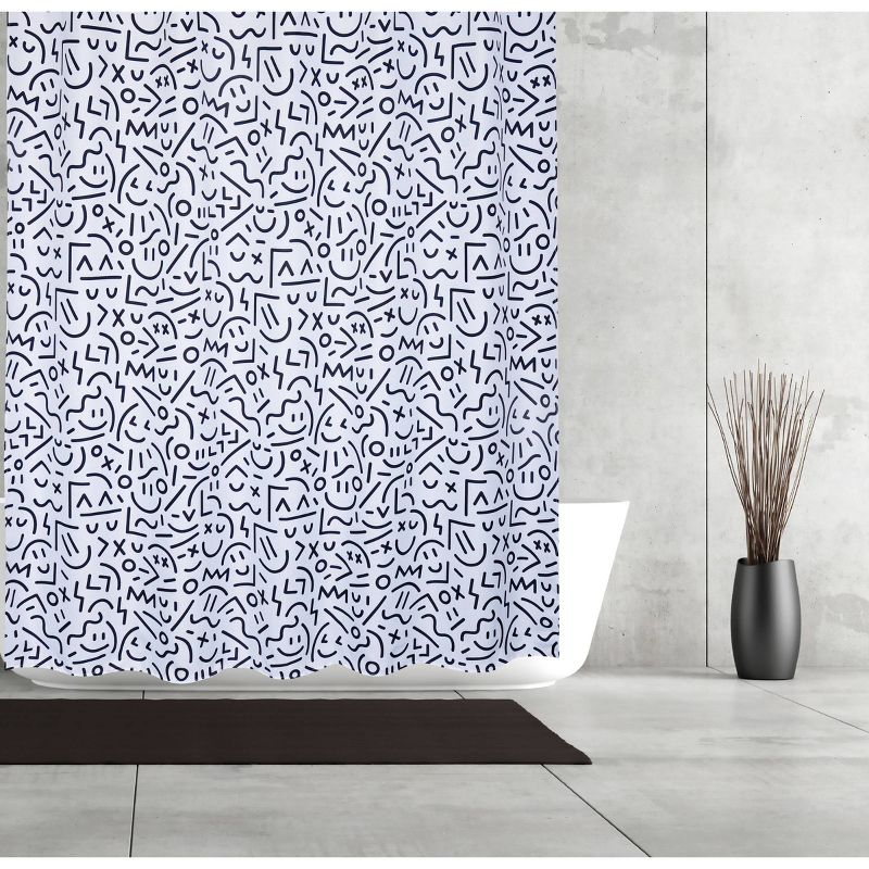 Symbols Shower Curtain Black/White - Moda at Home