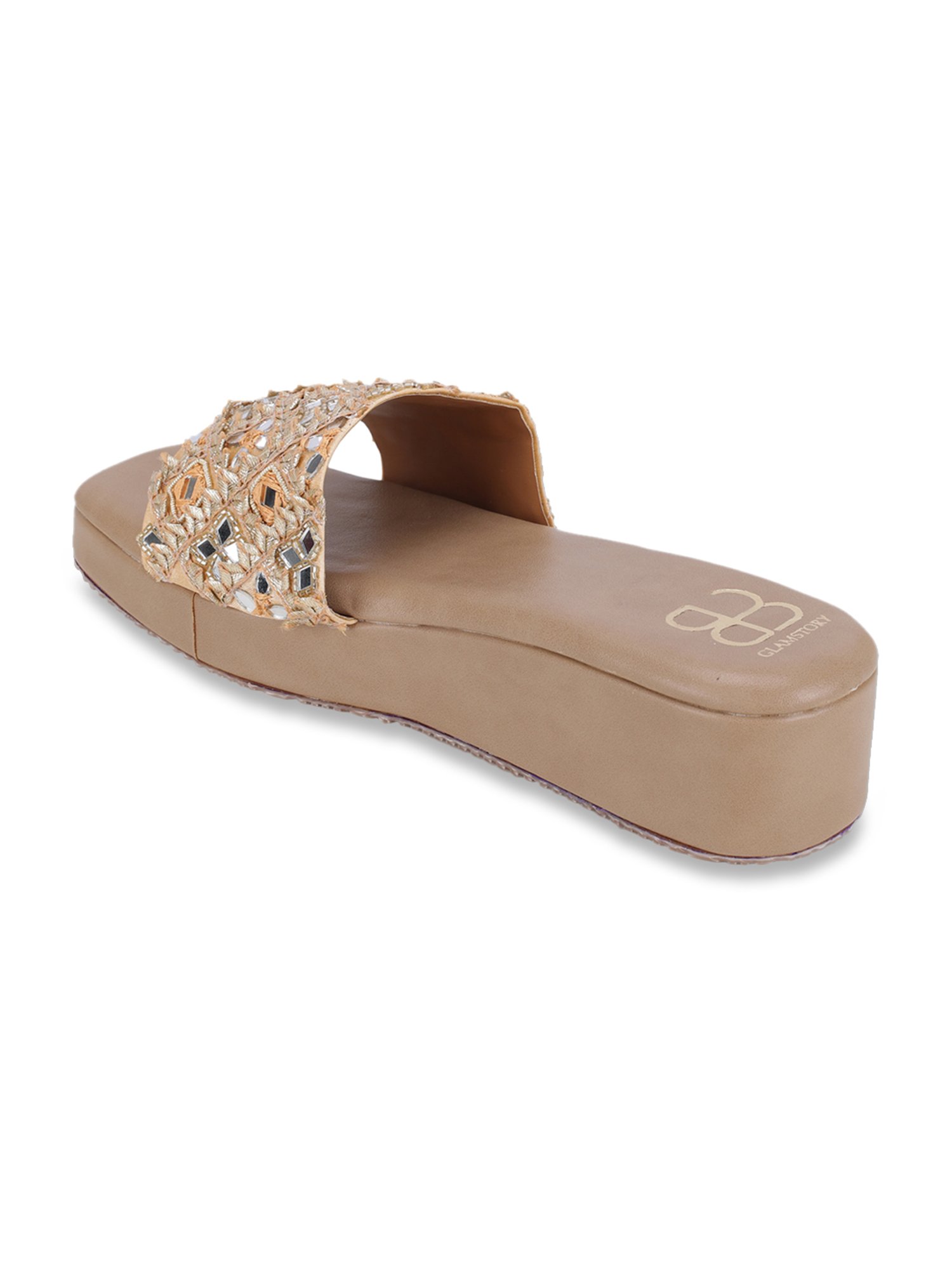 Glam Story Women's Masakali Beige Casual Wedges