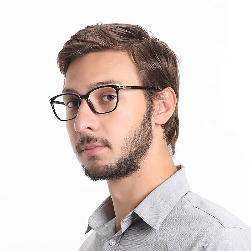 Blue Light Blocking Glasses, Anti Eyestrain, Computer Reading Glasses, Gaming Glasses, TV Glasses for Women and Men, Anti Glare (Black, 2.00 Magnification)