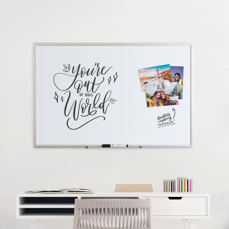 U Brands 23"x35" Magnetic Dry Erase Board Aluminium Frame with Marker