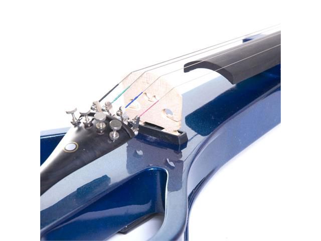 Cecilio 4/4CEVN-4BL 4/4 Full Size Electric Silent Solidwood Violin w/ Ebony Fittings in Style 4 - Metallic Blue