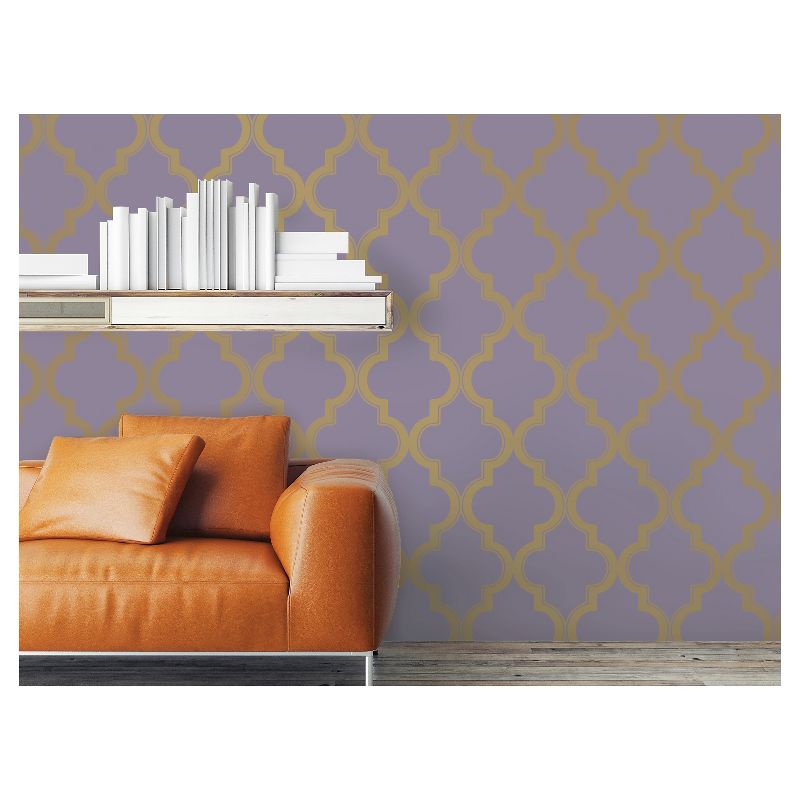 Devine Color Cable Stitch Peel & Stick Wallpaper Purple/Gold
