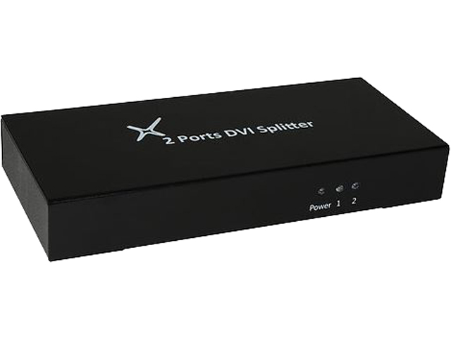 XtremPro 41139 1x2 DVI Splitter, 1 in 2 out, Dual Monitor, Support Video 1080p, HDCP, DVI Signal 32.8FT, up to 6.75Gbps, 36bit, Multi Monitors Supports Cascade Connection - Black