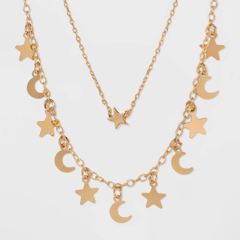 Star and Moon Necklace Set - Wild Fable™ Gold