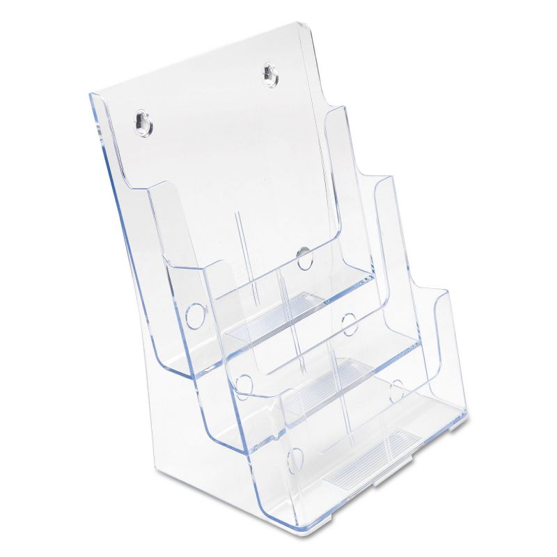 Deflecto Multi Compartment DocuHolder 3 Compartments 9 1/2w x 6 1/4d x 12 5/8h Clear 77301