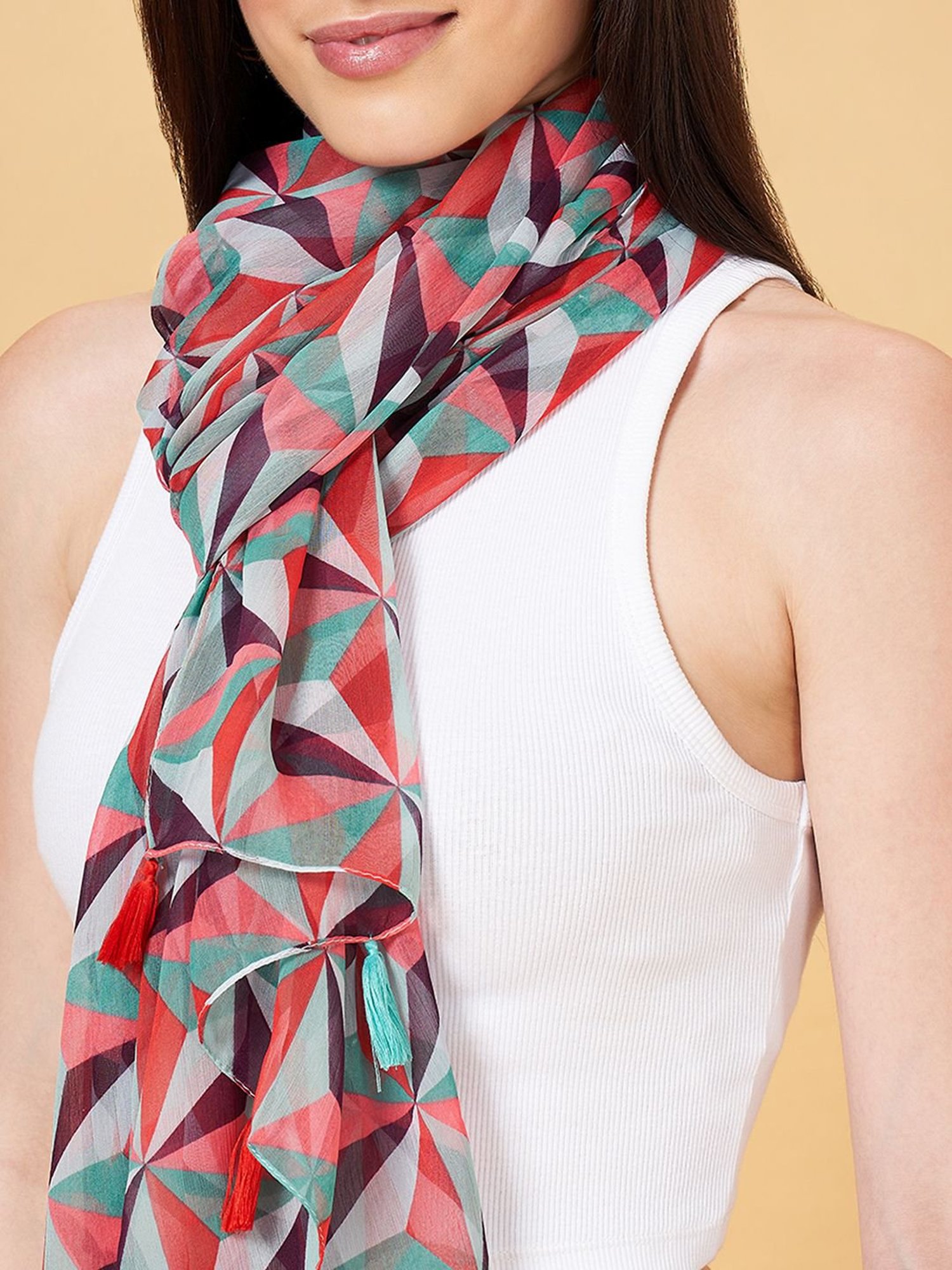 Honey by Pantaloons Multicolor Viscose Printed Scraf