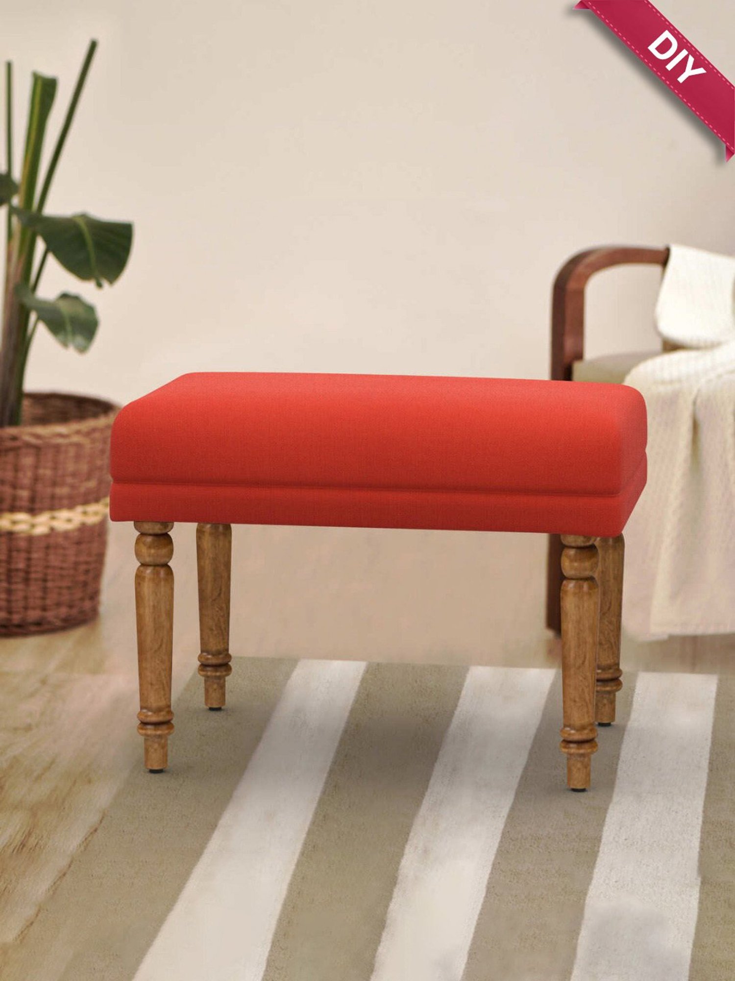 Chumbak Jodhpur Sailor Solid Blue Sheesham Wood Bench