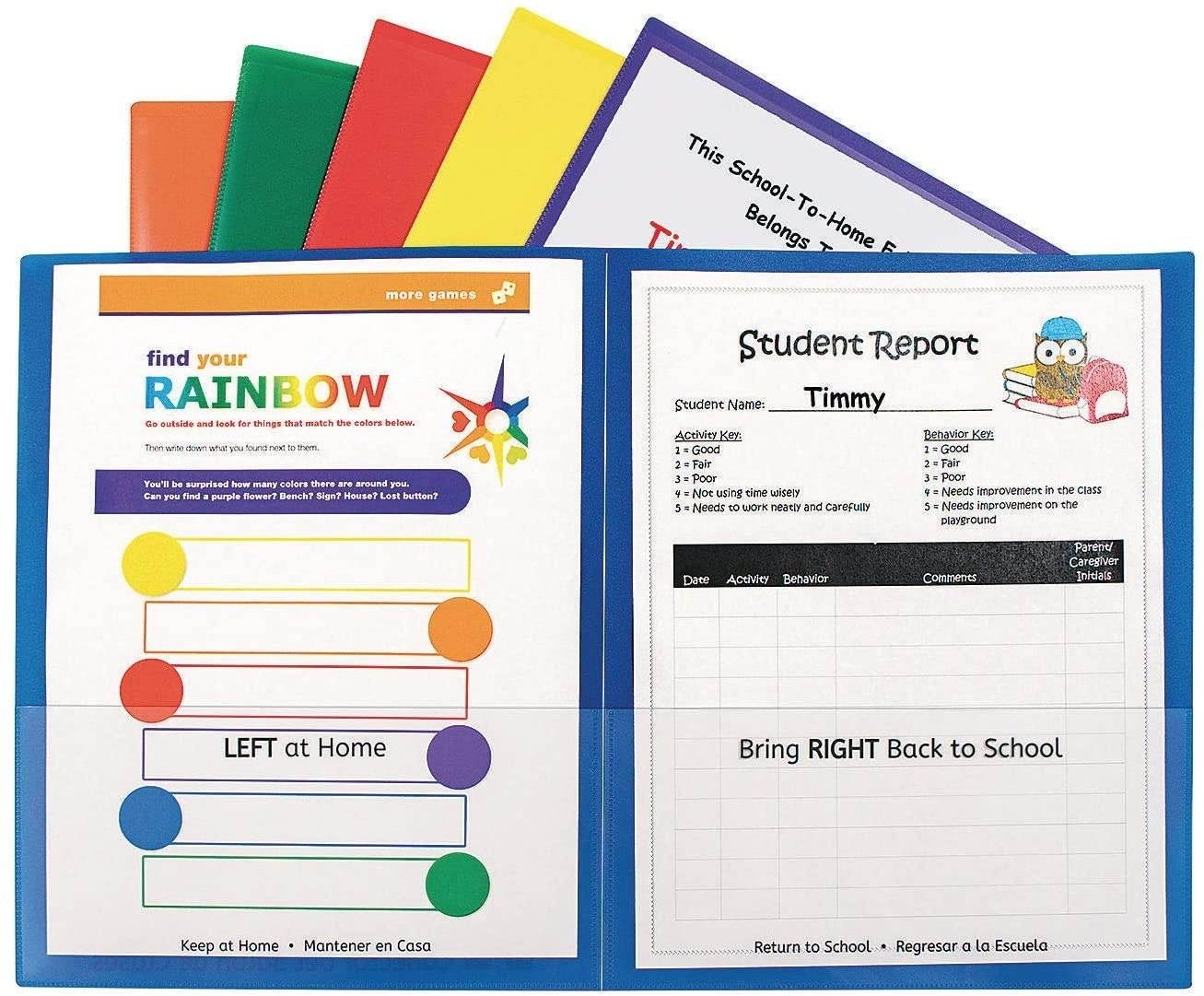 C-Line Classroom Connector Folders, Assorted, 6/Pk 32010