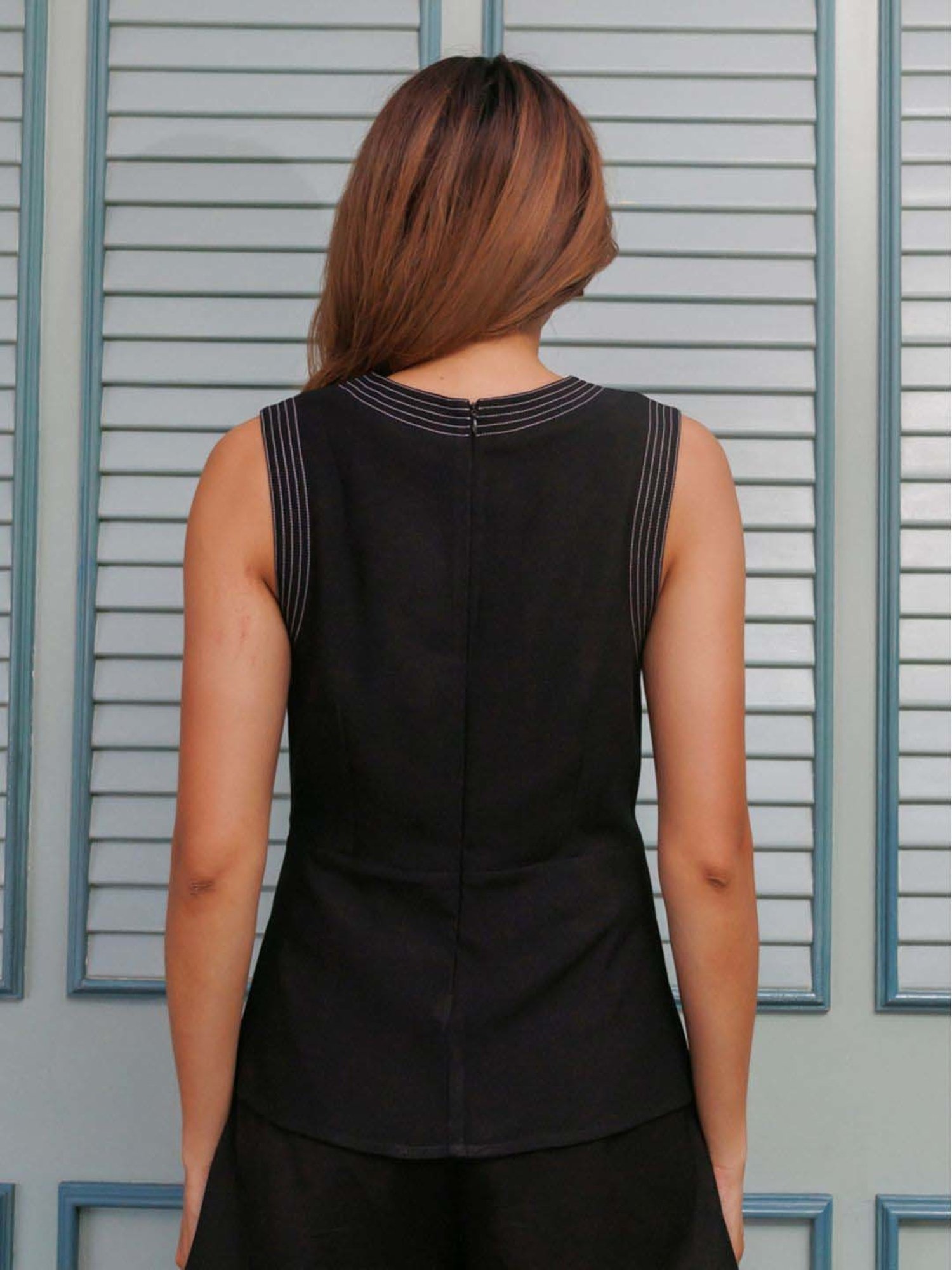 Zink London Black Slim Fit Top