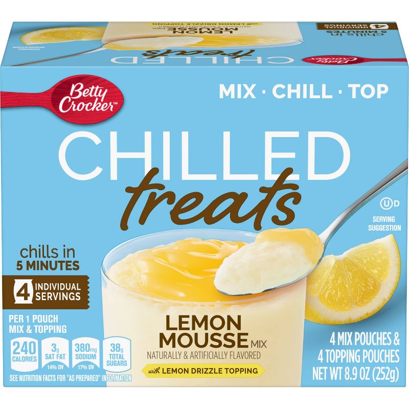 Betty Crocker Chilled Treats Lemon Mousse Mix with Lemon Drizzle Topping - 8.9oz