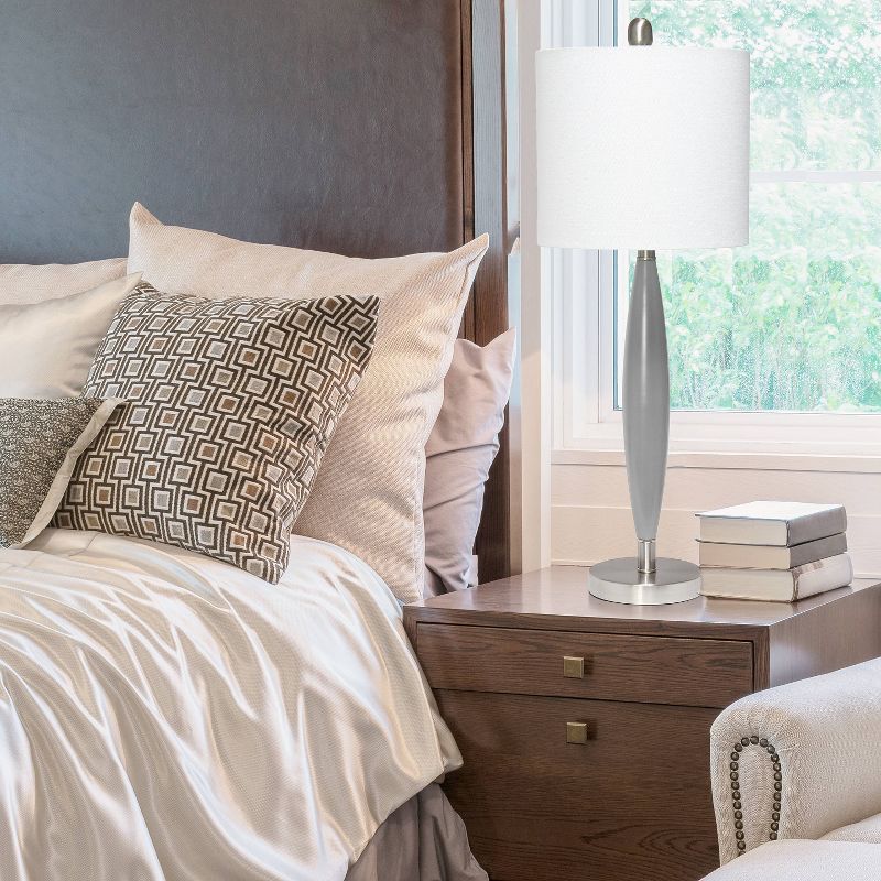 Stylus Table Lamp with Fabric Shade Gray - Lalia Home