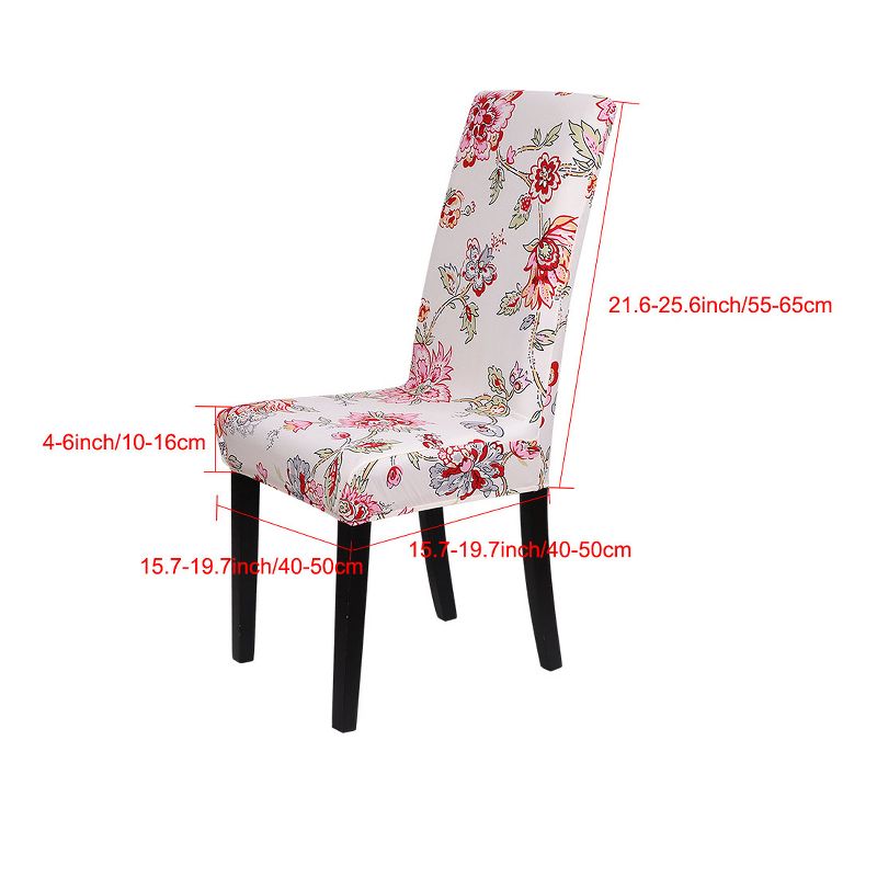 1 Pc Polyester Spandex Floral Print Fit Home Dining Chair Slipcovers Multicolored  - PiccoCasa