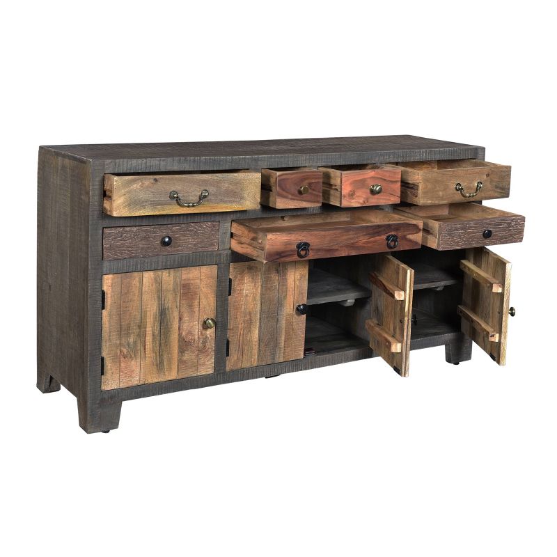 Woodland 7 Drawer and 4 Door Credenza Brown - Treasure Trove Accents