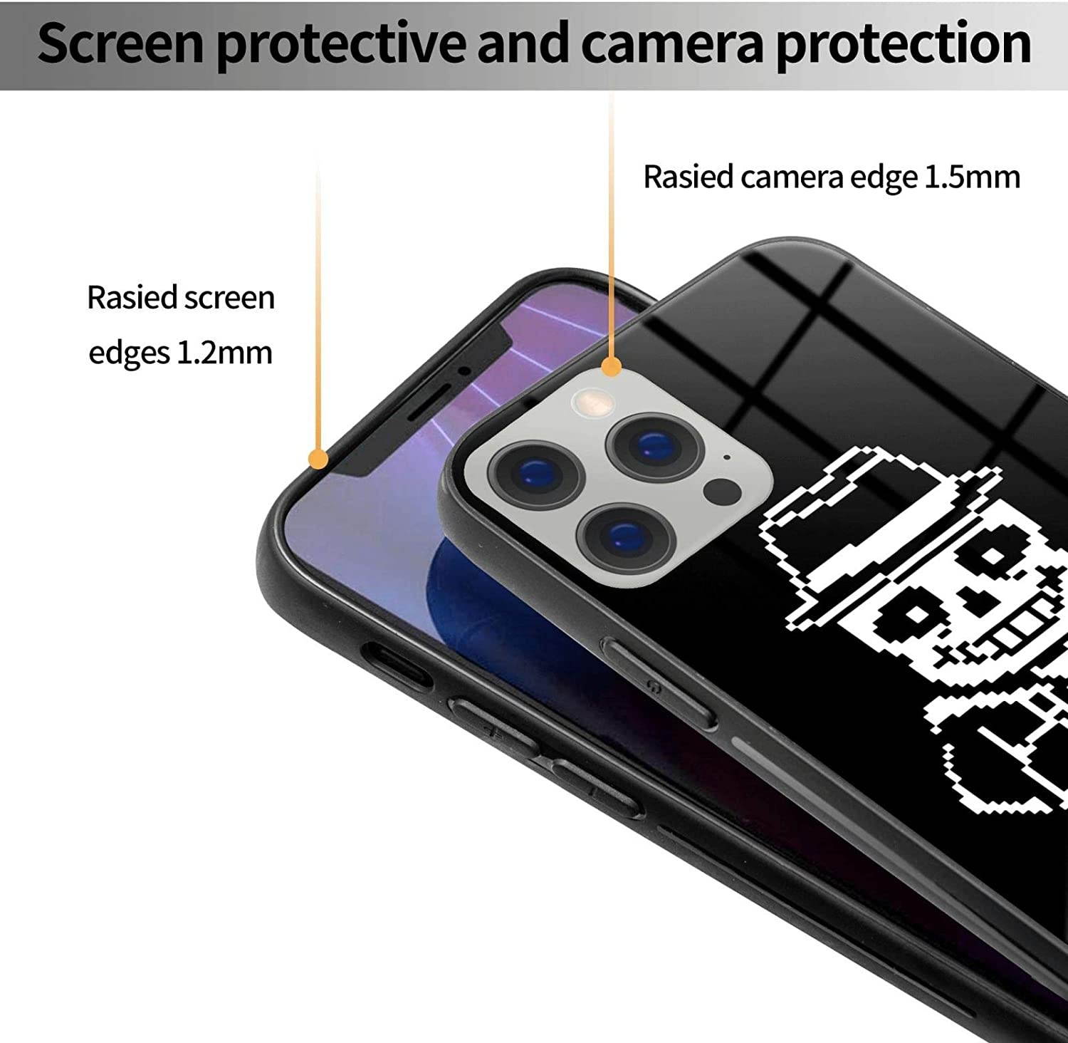 Undertale Sans Compatible with iPhone 12 Series Case Protective Shockproof Slim Soft TPU + Glass IP12-6.1