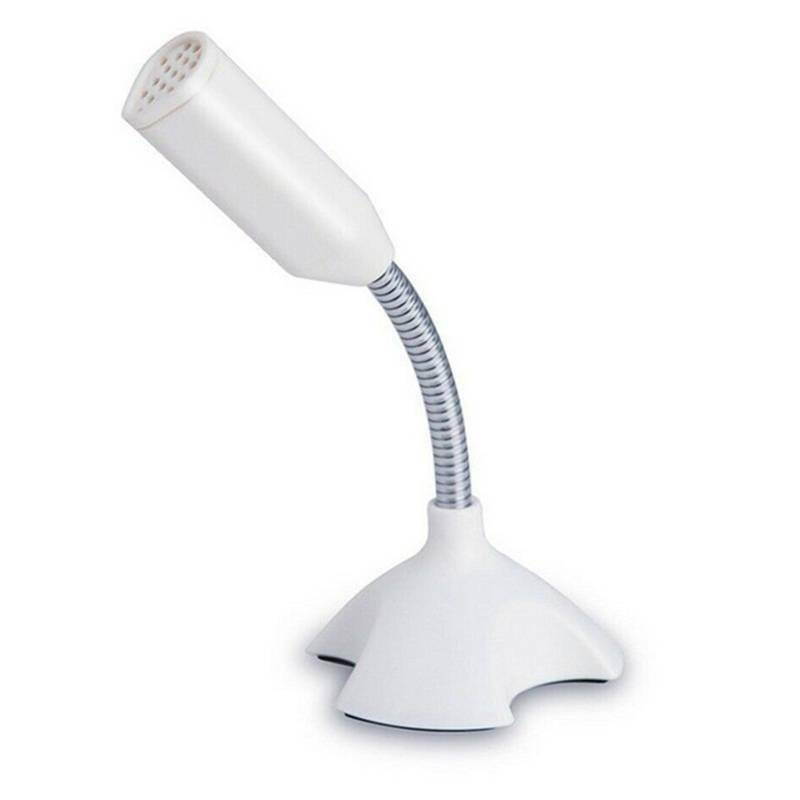 USB Computer Microphone Plug&Play Mic for Desktop PC Laptop Stand Mini Desktop USB Wired Microphone for Podcast Studio Recording Gaming (White)