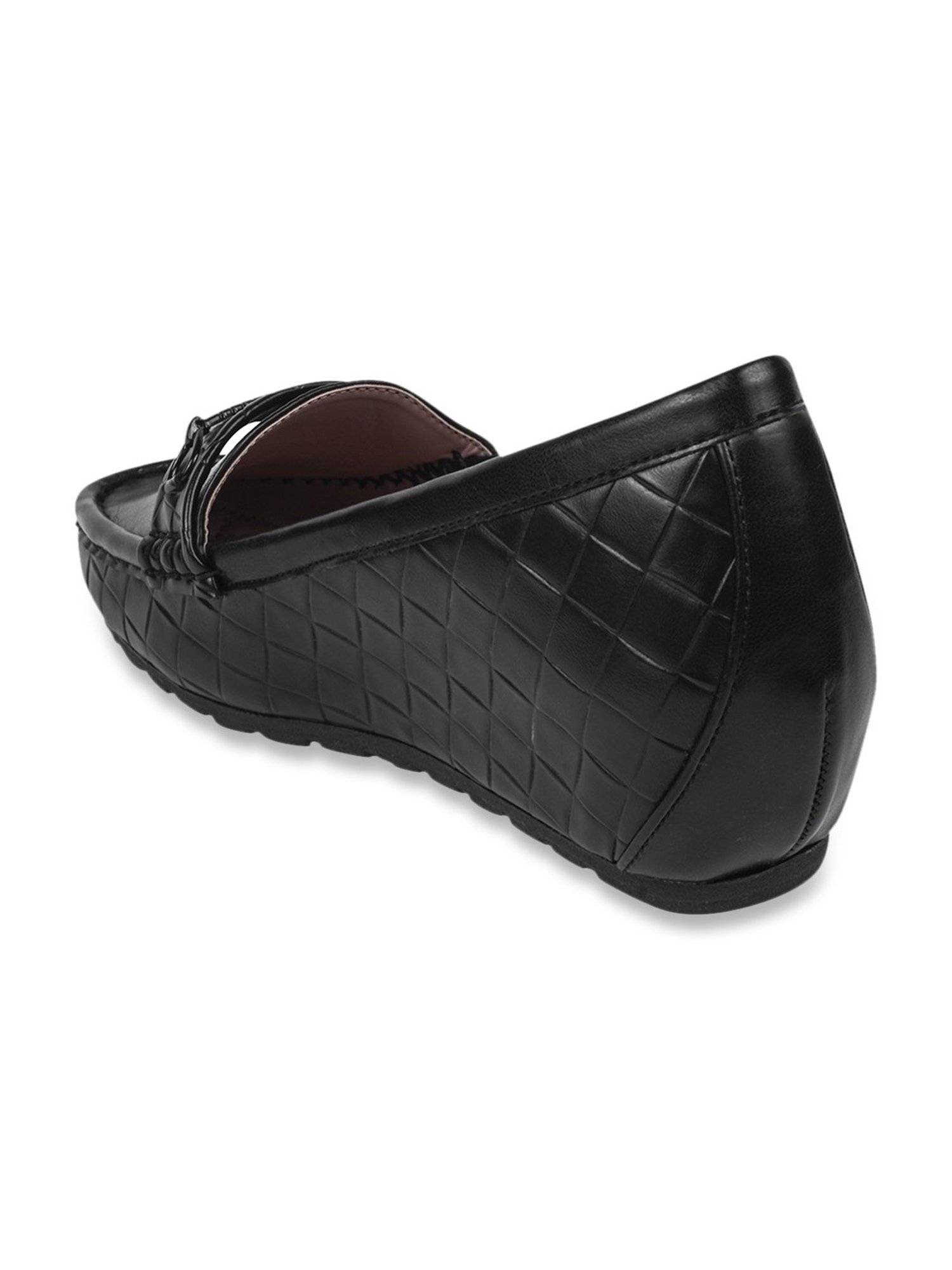 The White Pole Women's Black Casual Loafers