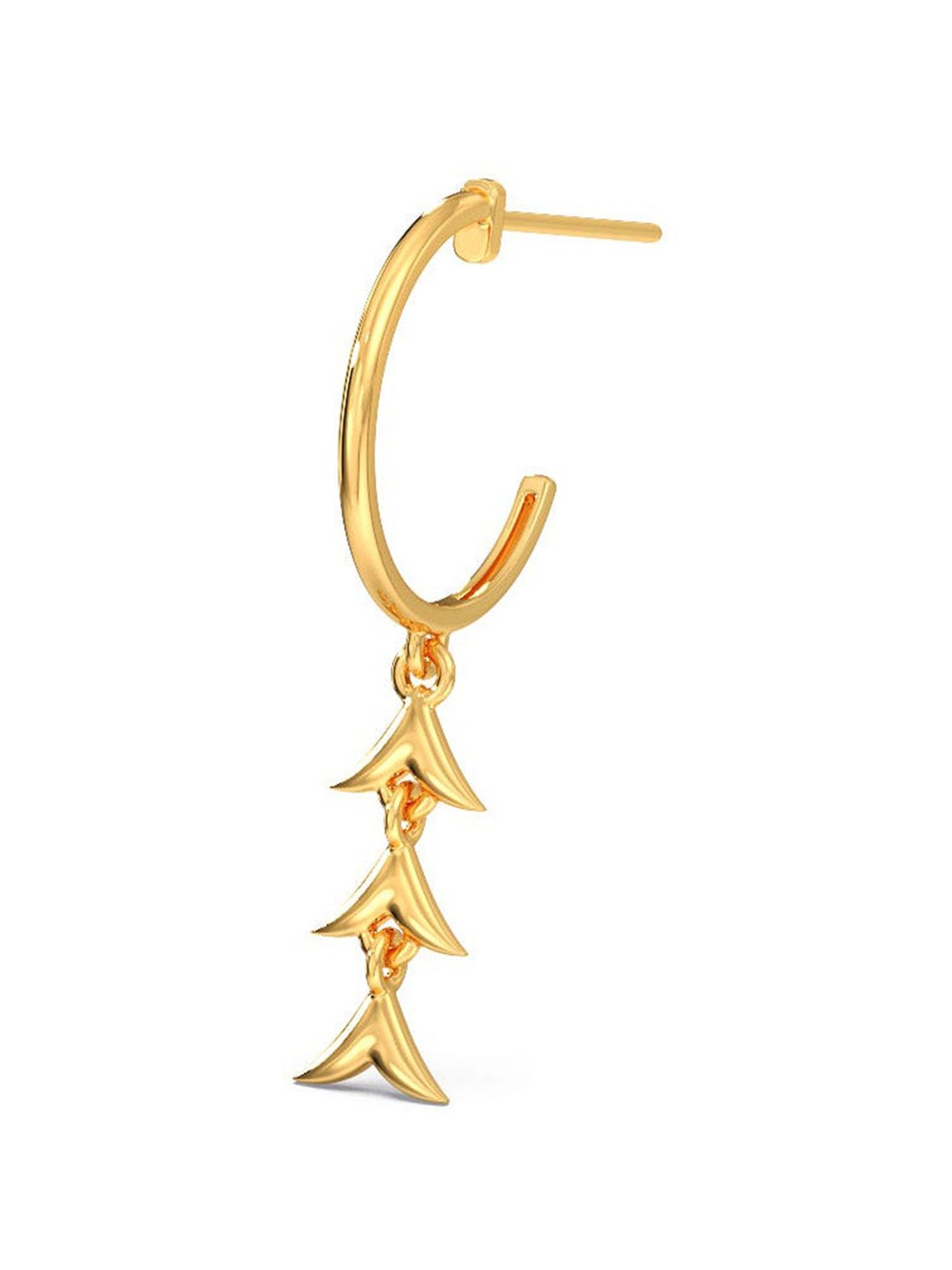 Candere by Kalyan Jewellers BIS Hallmark 18K Yellow Gold Drop Earrings